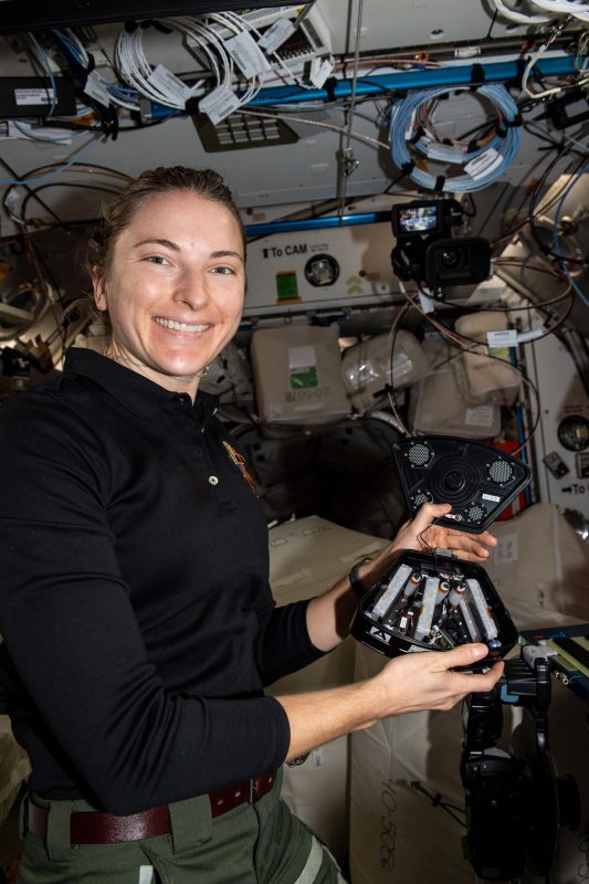 Caption: NASA astronaut works with Redwire’s MVP on the ISS. (Credit: NASA)
