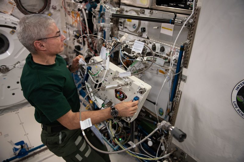 Caption: NASA astronaut works with Redwire’s MVP on the ISS. (Credit: NASA)