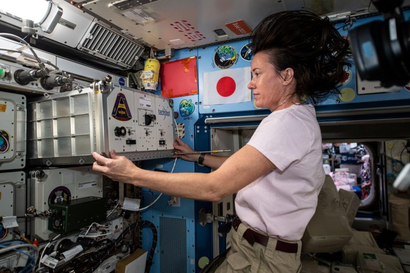 Caption: NASA astronaut works on Redwire’s ADSEP facility on the ISS. (Credit: NASA)